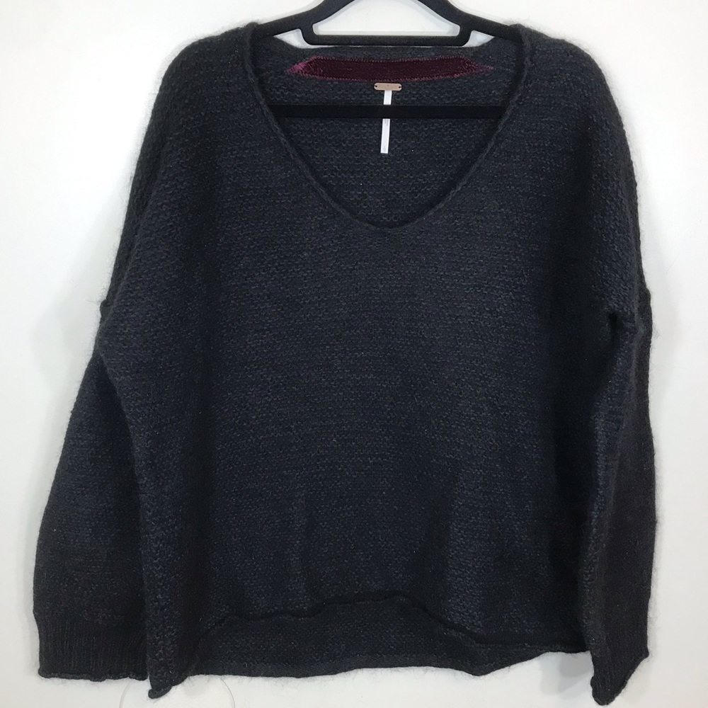 Free people scoop Neck knit pullover sweater